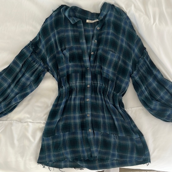 free people blue plaid dress Free People Lucinda Plaid Midi Dress